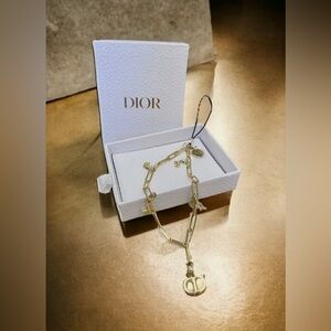 Dior Gold charm lanyard Bracelet - NIB